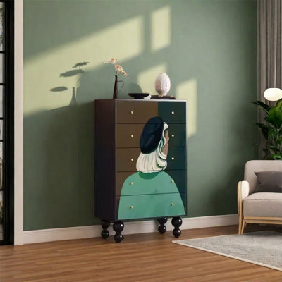 Elegant Storage Cabinet with Five Drawers