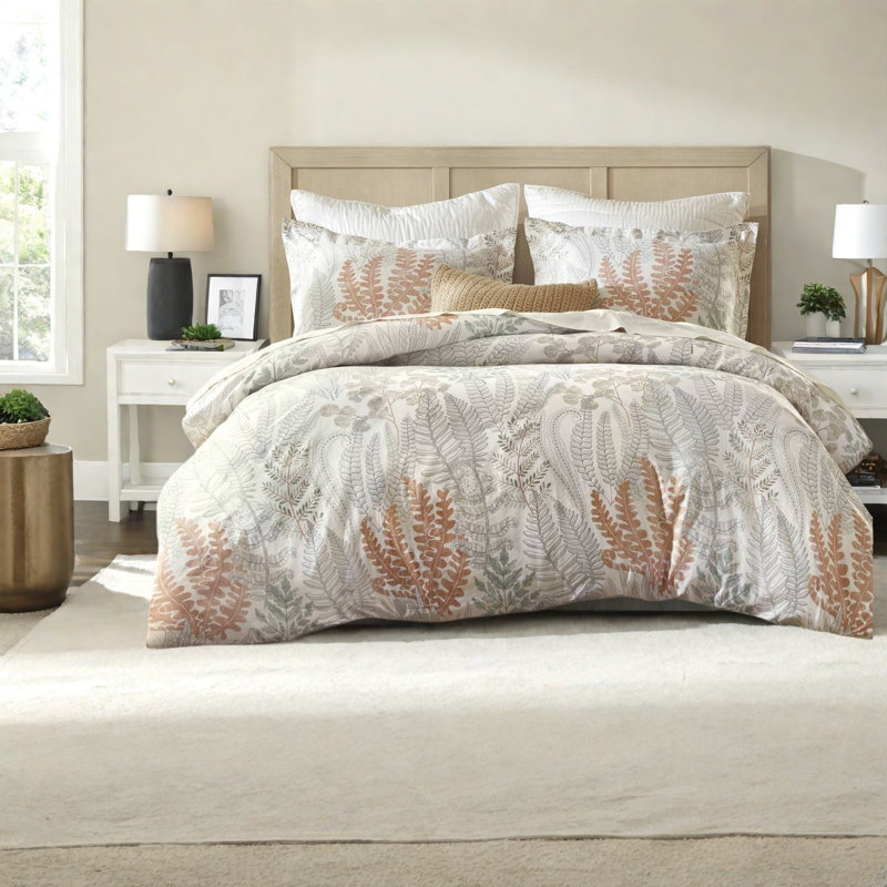 Ensembles de literie de qualité supérieure en coton de qualité supérieure, style botanique en satin de coton pour la maison
