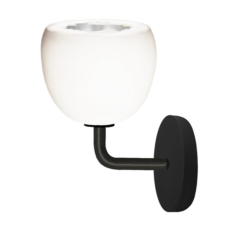 1 - Light Armed Sconce, Black, Gray/Silver
