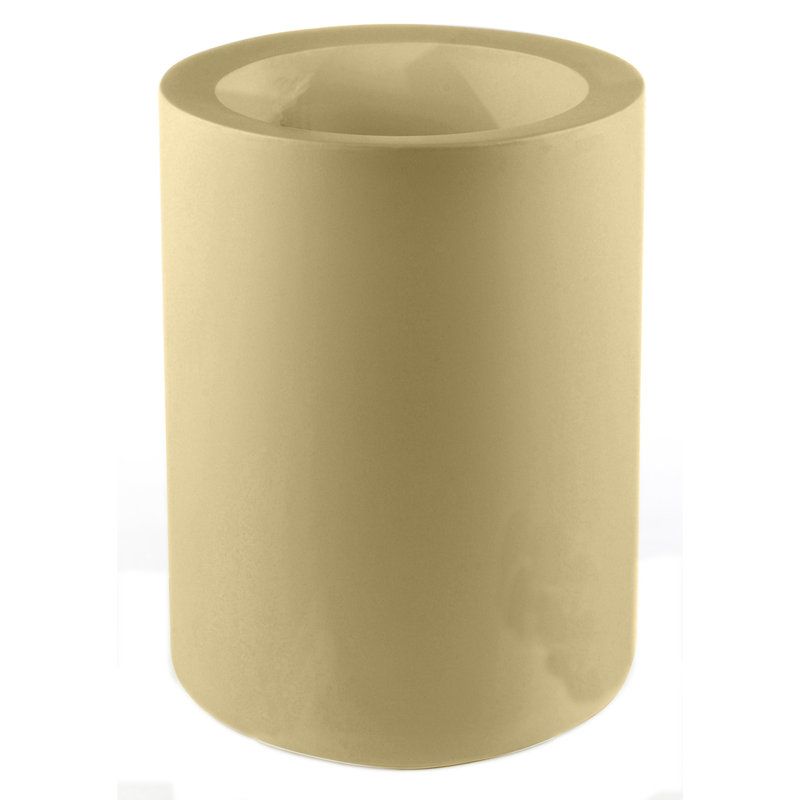 Cilindro Resin Pot Planter, White, 11" H x 5.5" W x 5.5" D