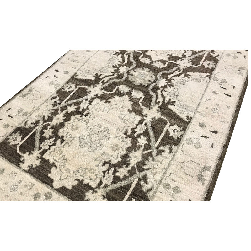 Tapis de couloir gris et ivoire de haute qualité noué à la main Ziegler