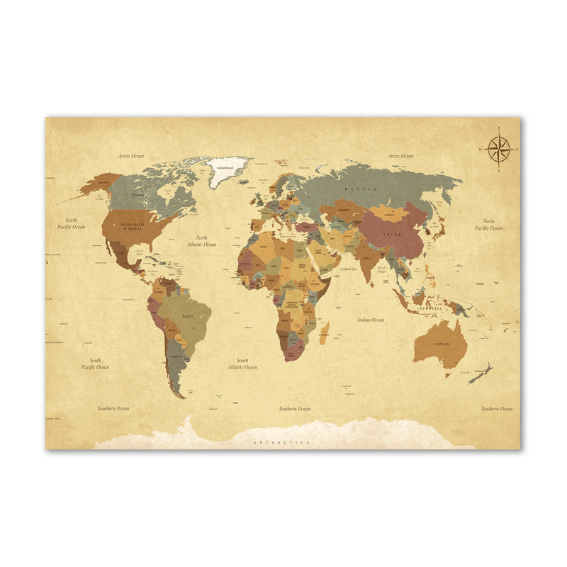 Political Map - Wrapped Canvas Print