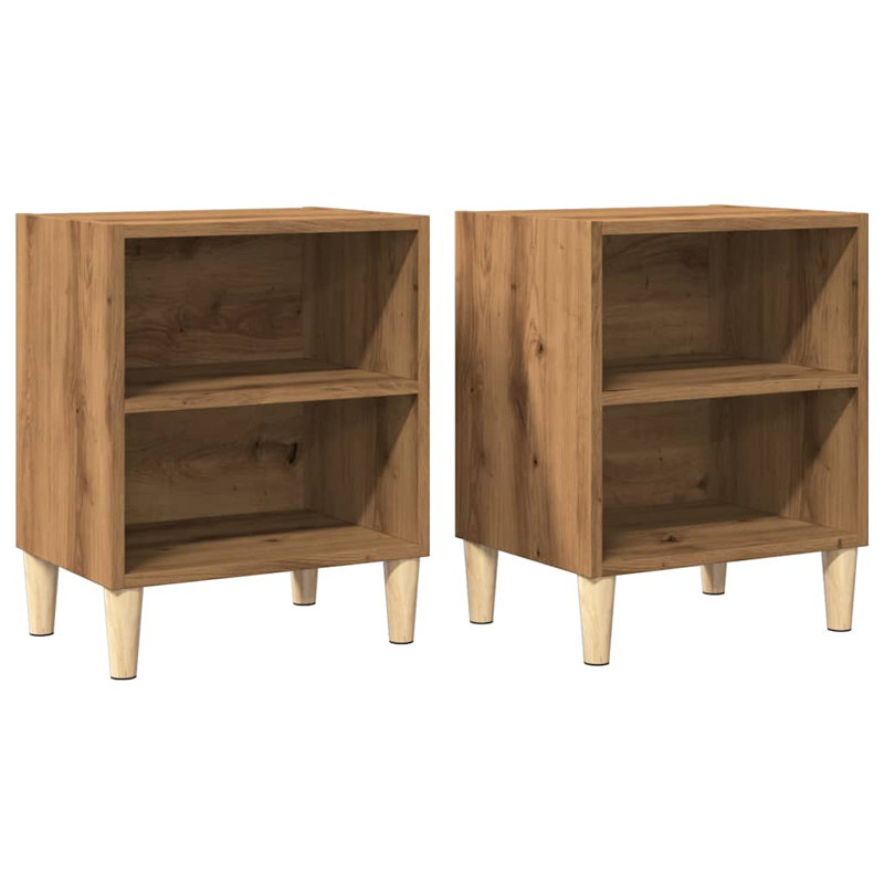 Leitha 40cm W Manufactured Wood Bedside Table, Artisan Oak