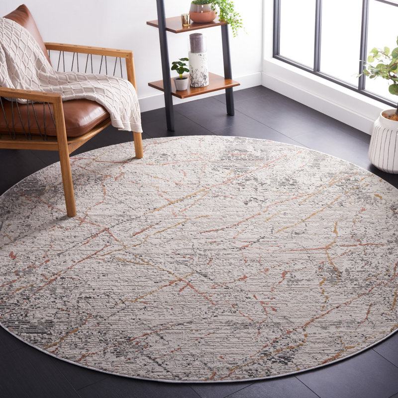 Vogue en beige / rose, Rond 6 pi 7 po