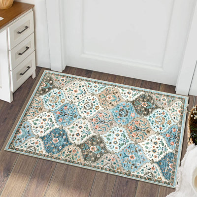 Abstract Machine Printed Area Rug