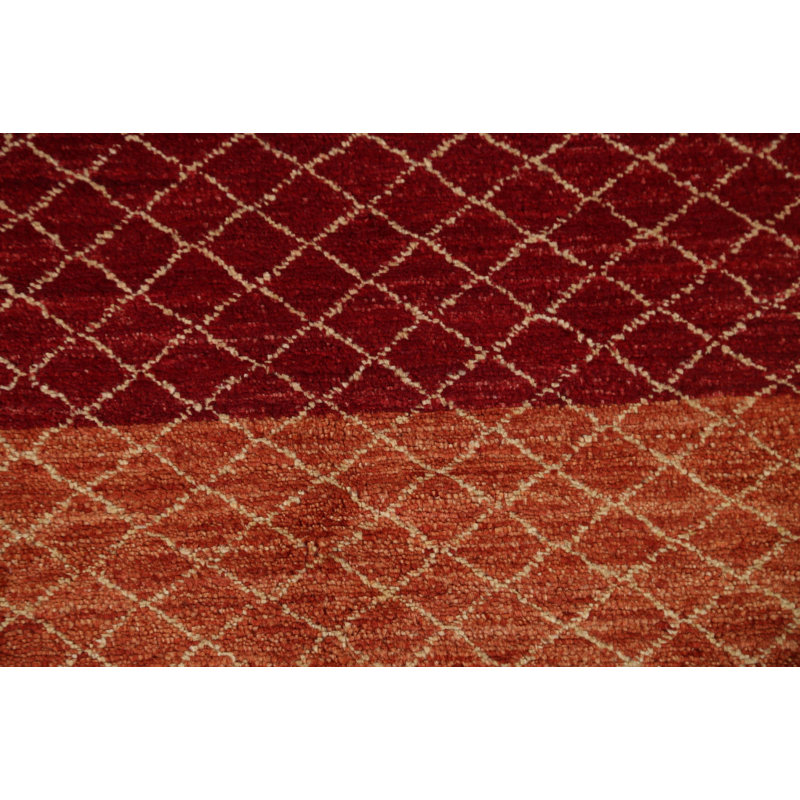 One-of-a-Kind Rectangle 5'8'' x 7'11'' Rectangle Wool Area Rug in Orange and Red