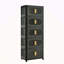 Armoire de rangement pliante latérale de 20 po de large, 5 niveaux, 19,69 po x 11,81 po x 50,00 po, bacs de rangement pliables avec porte magnétique, armoire de rangement en plastique avec roues