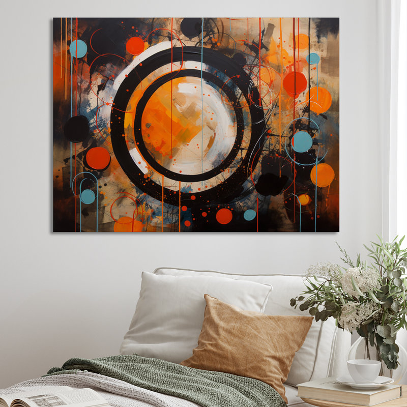Fascinating Abstract Shapes II - Art mural abstrait sur toile, H 12 po x l 20 po x P 1 po, Toile tendue