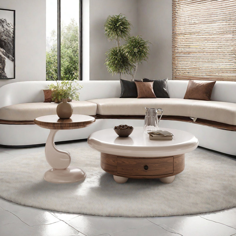Table basse ronde moderne et minimaliste
