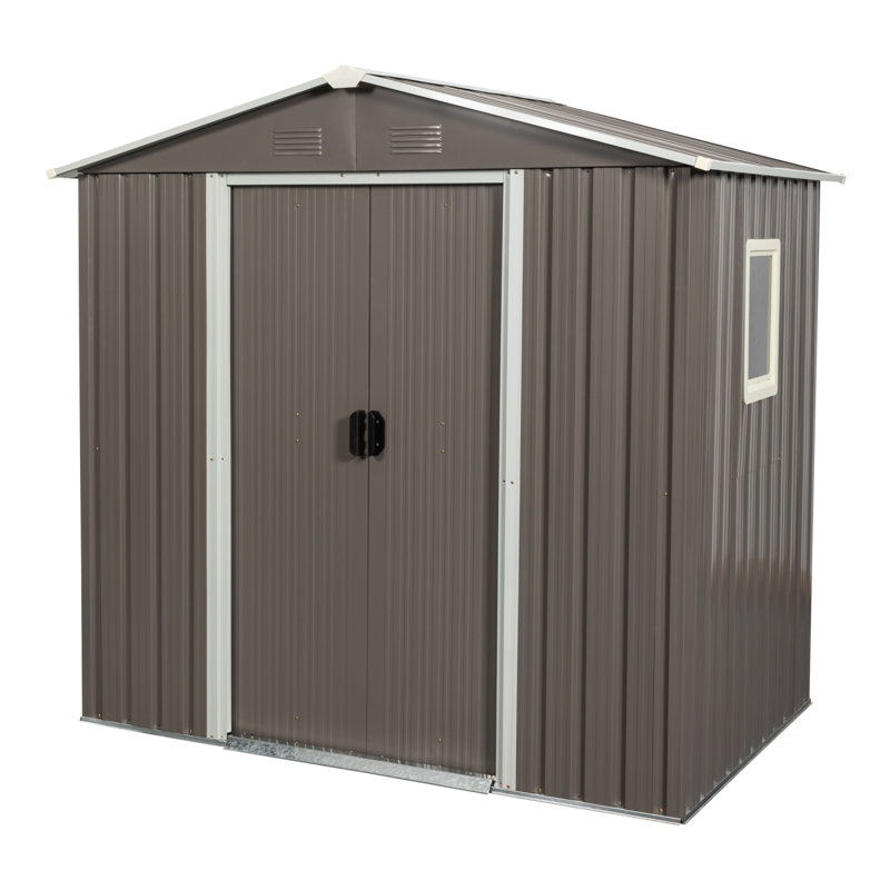Remise de rangement extérieure en métal 6 pi x 5 pi avec fenêtre
