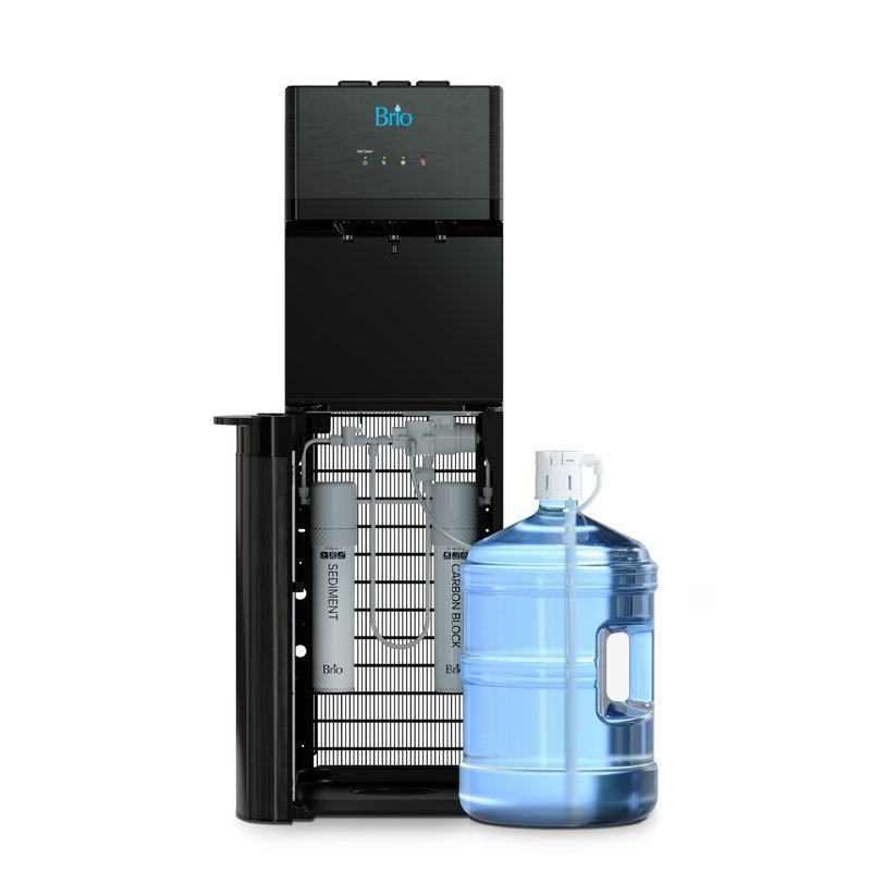 Brio Free Standing Bottom Loading Electric Filtered Water Dispenser, Black