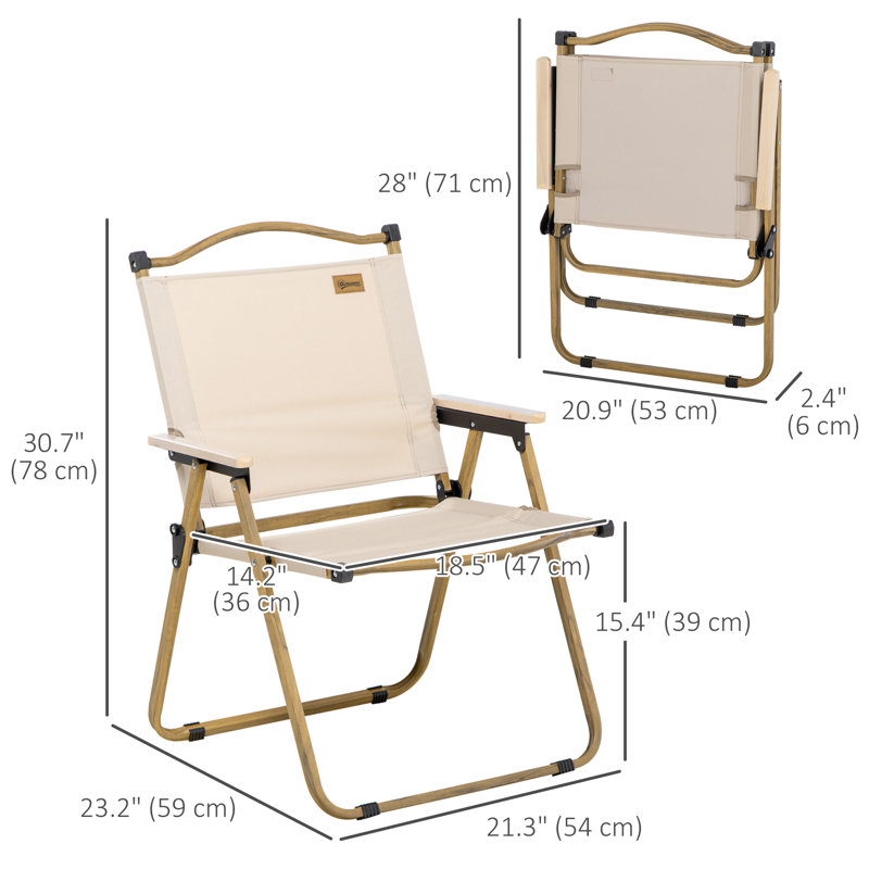 Chaise de camping pliante, fauteuil portatif, kaki