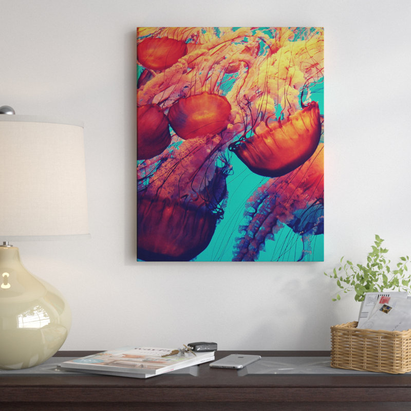 «Jellyfish 7», reproduction d'art textuel sur toile, H 10 po x l 8 po x P 1 po, Toile