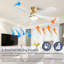 Ventilateur de plafond 52 pouces avec 3 lumières à DEL à intensité variable réversible, silencieux, moteur à courant continu et télécommande intelligente