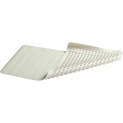 Commercial Products Bath Tub And Shower Mat, 36-Inch X 18-Inch, White, Extra Long, Machine Washable, Safti-Grip Non-Slip Bathroom Mat With Suction Cups For Home/Hotel/Shower/Bathtub