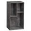 3-Cube Grey Bookcase, Small Storage Cabinet with 2-Tier Open Shelves (Set of 2)-789145774