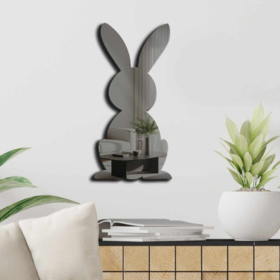 Elegant Decorative Mirror for Easter, Smoked Color, 9.4 x 19.7 inches | 100% PLEXIGLASS (Thickness: 0.04 inches) & 100% EVA (Thickness: 0.4 inches) | Double-Sided Bands for Versatile Display | Perfect for Home Decor & Holiday Celebrations