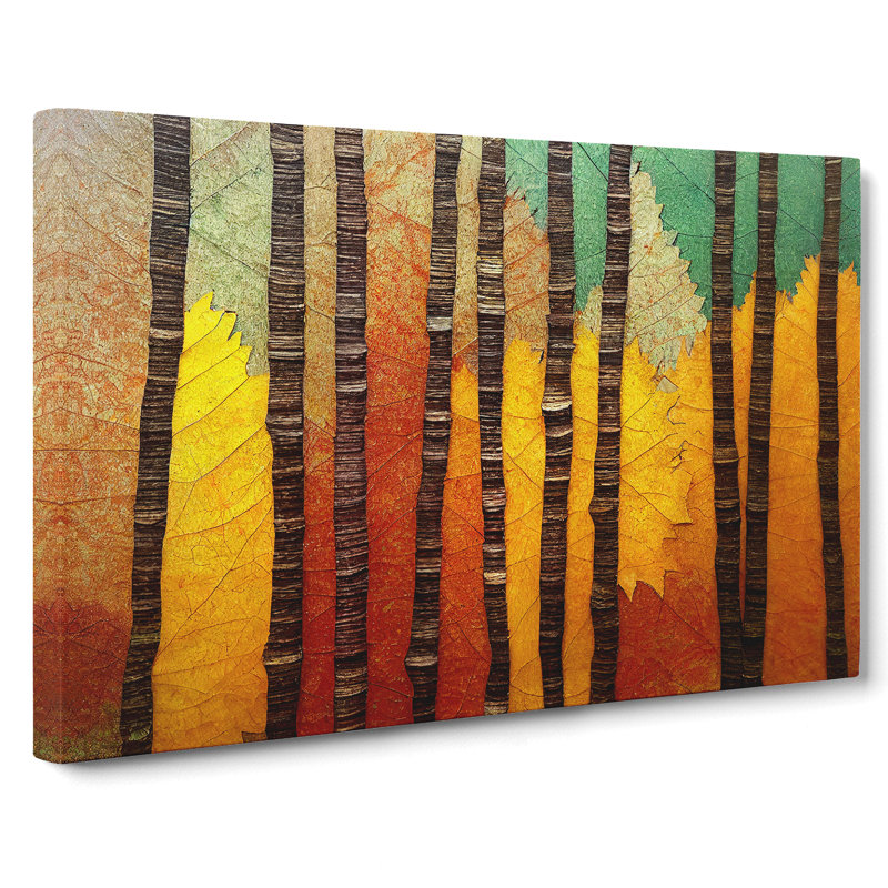 An Incomparable Autumn Forest Abstract - Wrapped Canvas, 50cm H x 76cm W x 3cm D