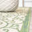 Deronte Vintage Filigree Textured Weave Cream/Green Indoor/Outdoor Rug-1662867013