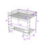 Lit double superposé double au-dessus d'un lit double avec bureau, station de charge et tablettes-604534367