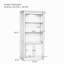 Étagère de style ferme autoportante avec éclairage de plafond à intensité variable et portes de rangement en verre ajustables pour une utilisation à domicile ou au bureau.-1144288019