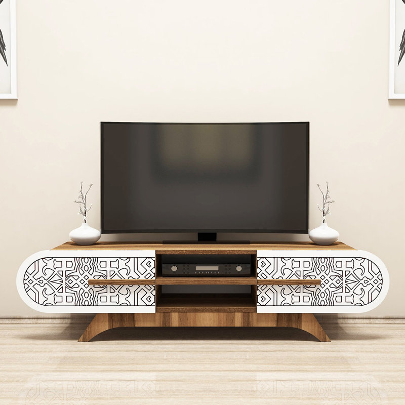 Keikei Unfinished TV Stand, White