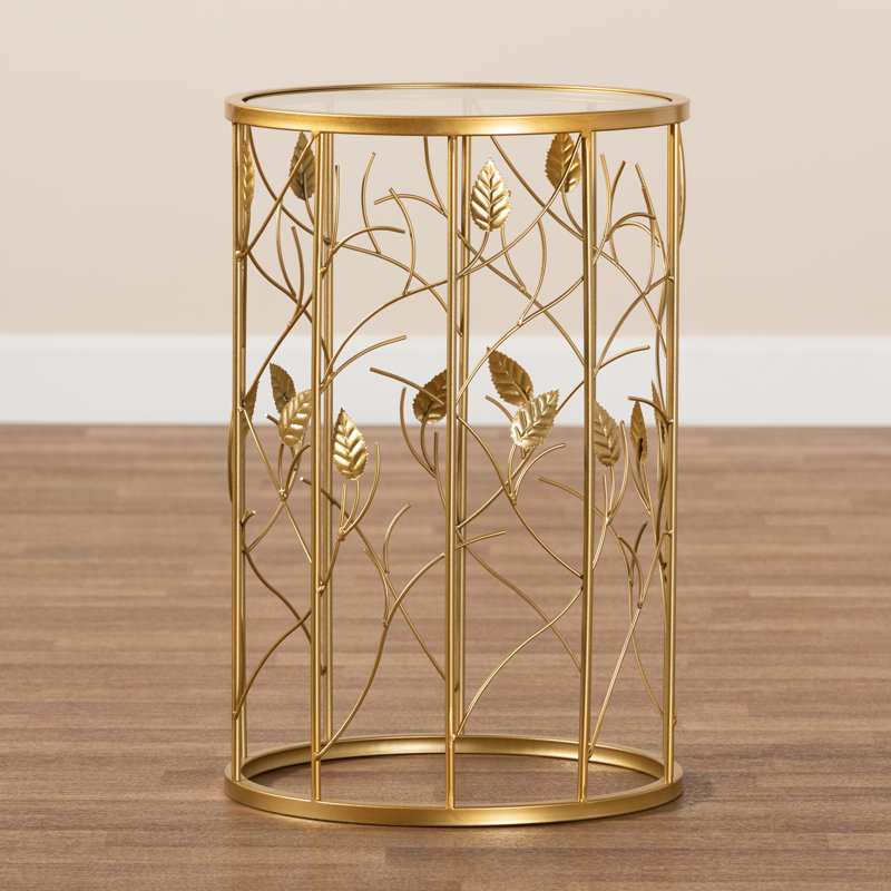 Kountz Mirrored Glass Top End Table