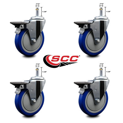 Swivel Grip Ring Stem Caster Set with Brake