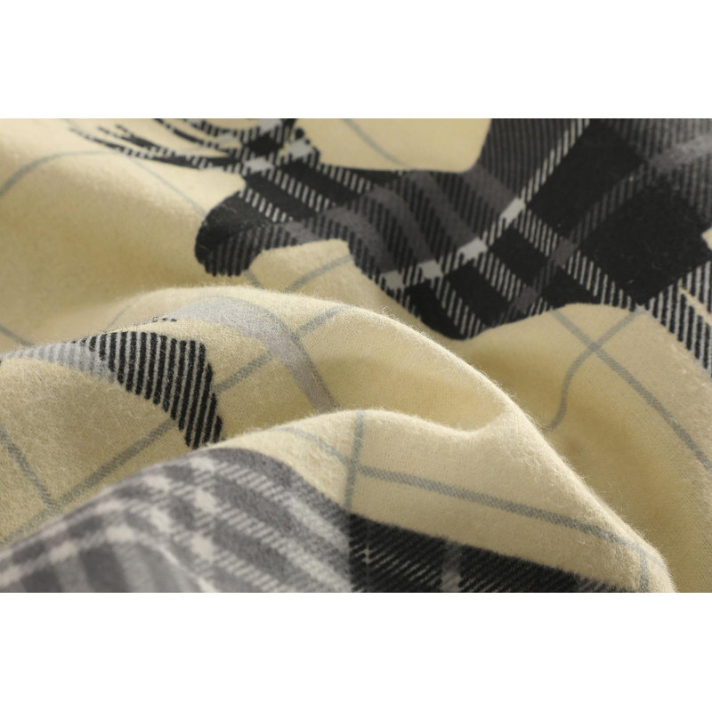 Saffold Cotton Plaid Duvet Cover Set with Pillowcases, Kingsize - 2 Standard Pillowcases, Grey