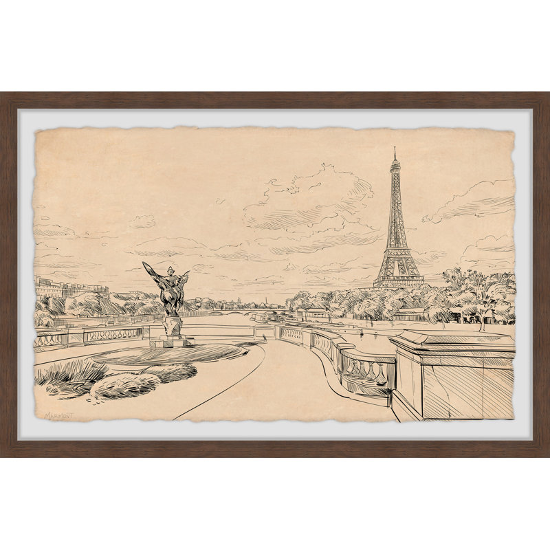 "La Tour Eiffel", reproduction encadrée, H 24 po x l 36 po