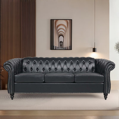 Davonya 84'' Faux Leather Sofa