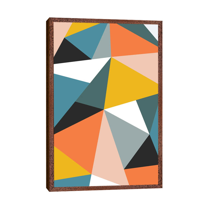Modern Geometric XXXVI - Print on Canvas, 101.6 cm H x 66.04 cm W, Brown Framed