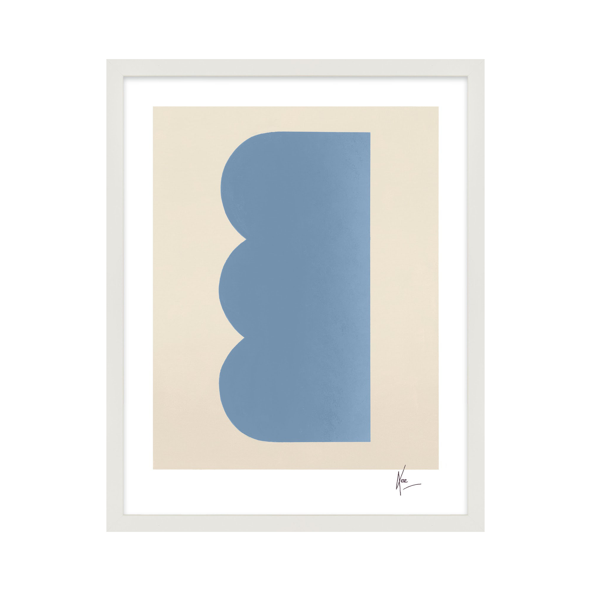 Keyhole 6 by Lee Lessem, White Framed, 38" H x 30" W x 1.25" D