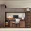 Grand lit mezzanine en bois avec garde-robe et bureau, tête de lit avec rangement et port USB, brun-1523232084