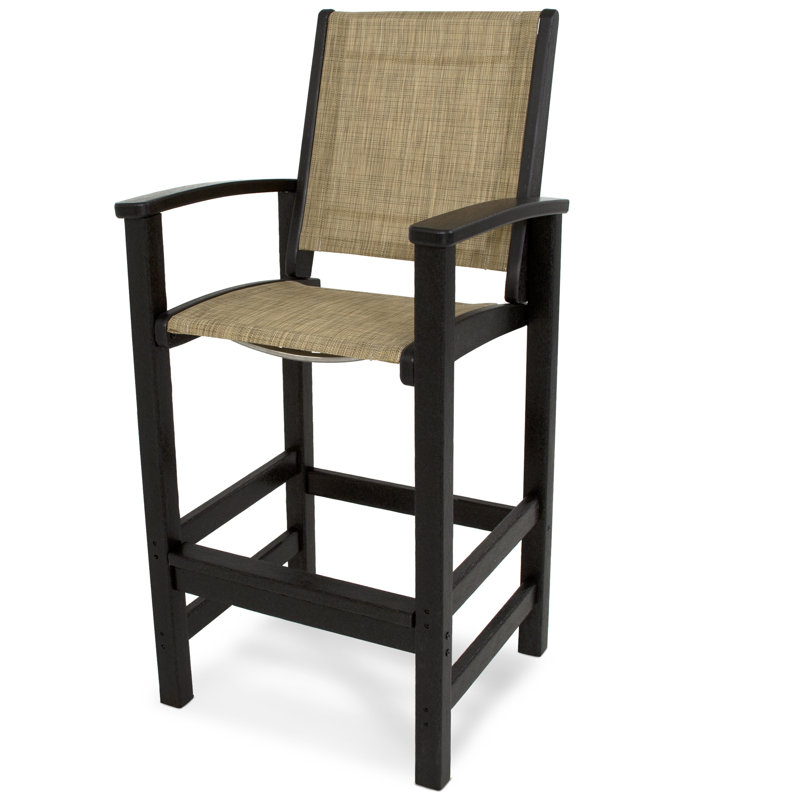 Chaise de bar POLYWOOD Coastal, Toile de jute / noir