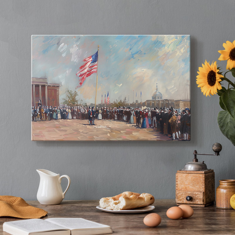 «Gathering at the Capitol-Gallery», toile tendue prête à être accrochée, 12X18