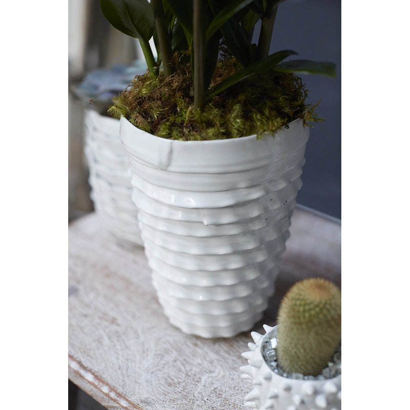 Handmade Ceramic Table Vase, 8.5" H x 6.5" W x 6.5" D