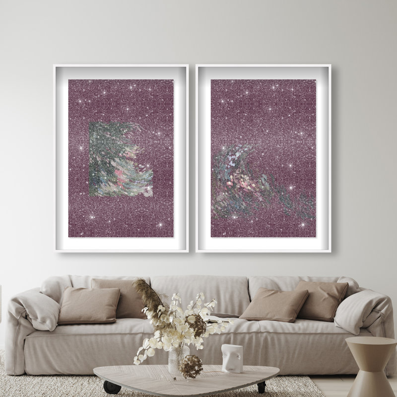 Delicate Spring Set Shadowbox Abstract Print by Oliver Gal, Black Frame, 10 x 15, 37.5"H x 55.5"W, White Shadowbox