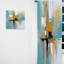 Encre fluide jaune et turquoise - Rideau de marbre abstrait - Velours obscurcissant - 1 panneau-107577925