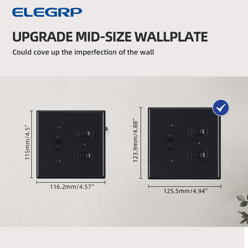No Subject 2 - Gang Combination Plate Combination Wall Plate, Black