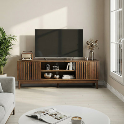 TV Stand, Mid-Century Modern Style TV Stand (Suitable For 55/65-Inch Tvs), Entertainment Center With Storage Space, Media Console