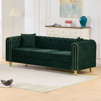 86" Rolled Arm Chesterfield Sofa