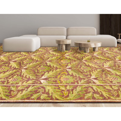 Tapis rouge noué à la main de haute qualité