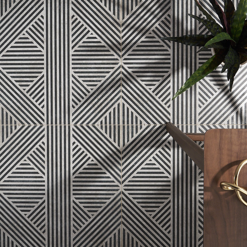 Bond Tile Tribeca Black and White 24 in. x 24 in. Matte Porcelain Floor and Wall Tile (4 pieces 15.49 Sq. Ft. / Case)