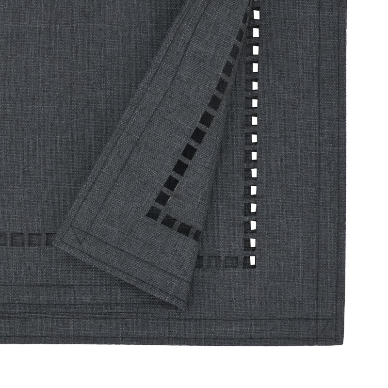 Neith Polyester Rectangle Table Runner, 54" x 14", Black