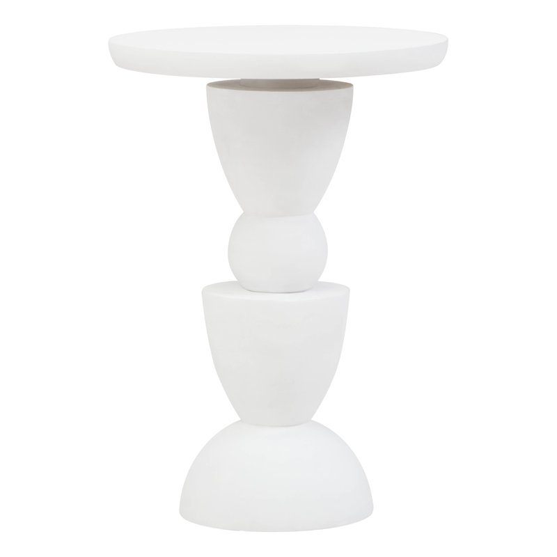 Demel Solid Wood End Table, White