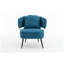 Fauteuil d'appoint en chenille bleue avec ressorts ensachés et fauteuil moderne pour petits espaces