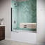 Panneau de baignoire fixe sans cadre 32 "x 55" Salinello avec quincaillerie en verre trempé transparent traité 1/4 "CrystalTech-118106093
