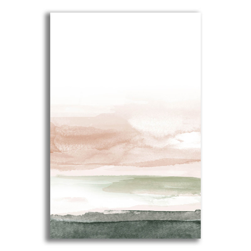 «Pink Blush Landscape No. 1» par Brandon Wong, art mural en verre acrylique, H 16 po x l 12 po x P 0,13 po