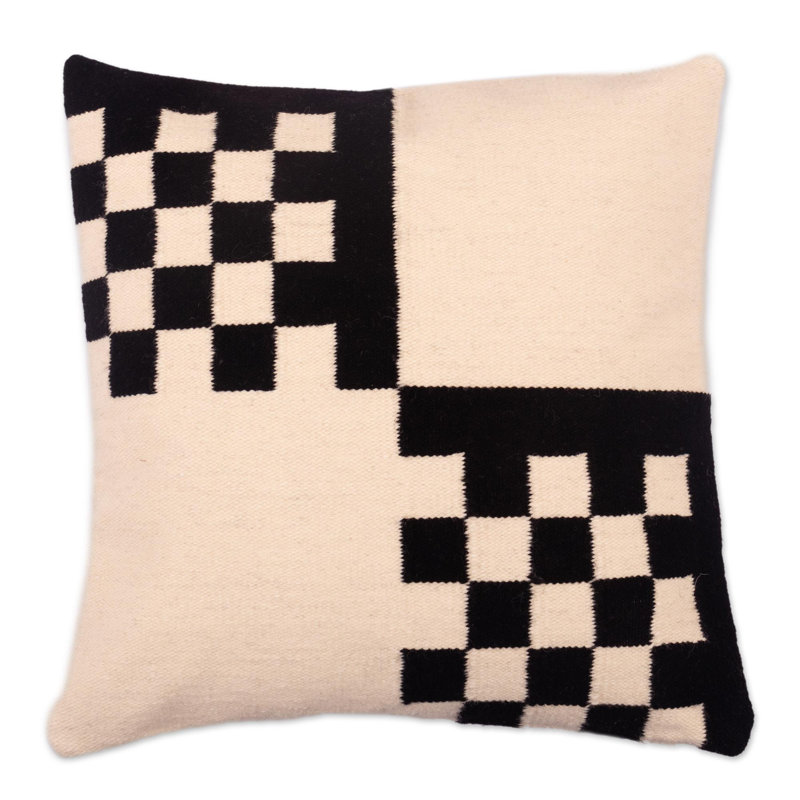 Checkered Cotton Throw Pillow